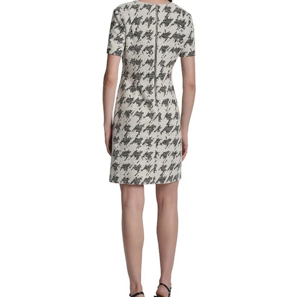 DKNY Elegant Black and White Houndstooth Dress - Picture 2 of 7
